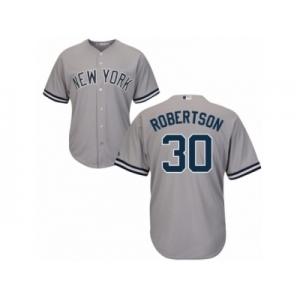 Youth Majestic New York Yankees #30 David Robertson Replica Grey Road MLB Jersey