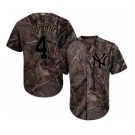 Youth Majestic New York Yankees #4 Lou Gehrig Authentic Camo Realtree Collection Flex Base MLB Jersey