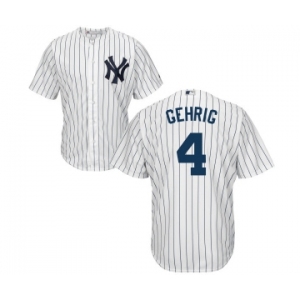 Youth Majestic New York Yankees #4 Lou Gehrig Authentic White Home MLB Jersey