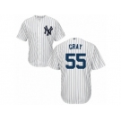 Youth Majestic New York Yankees #55 Sonny Gray Authentic White Home MLB Jersey