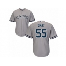 Youth Majestic New York Yankees #55 Sonny Gray Replica Grey Road MLB Jersey