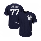 Youth Majestic New York Yankees #77 Clint Frazier Authentic Navy Blue Alternate MLB Jersey