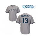 Youth New York Yankees #13 Alex Rodriguez Stitched Grey MLB Jersey