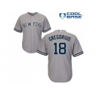 Youth New York Yankees #18 Didi Gregorius Grey Cool Base Stitched Baseball Jersey