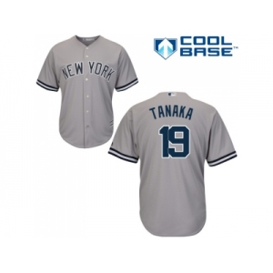 Youth New York Yankees #19 Masahiro Tanaka Grey Cool Base Stitched MLB Jersey