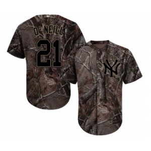 Youth New York Yankees #21 Paul O'Neill Authentic Camo Realtree Collection Flex Base Baseball Jersey