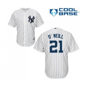 Youth New York Yankees #21 Paul O'Neill Authentic White Home Baseball Jersey