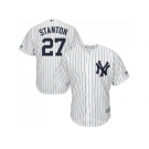 Youth New York Yankees #27 Giancarlo Stanton White Strip Cool Base Stitched MLB Jersey