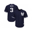 Youth New York Yankees #3 Babe Ruth Navy blue Cool Base Stitched MLB Jersey