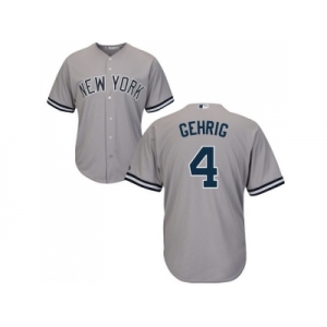 Youth New York Yankees #4 Lou Gehrig Grey Cool Base Stitched MLB Jersey