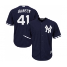 Youth New York Yankees #41 Randy Johnson Authentic Navy Blue Alternate Baseball Jersey