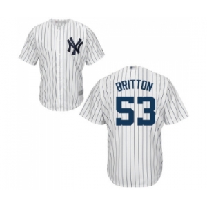 Youth New York Yankees #53 Zach Britton Authentic White Home Baseball Jersey