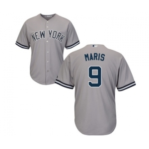 Youth New York Yankees #9 Roger Maris Authentic Grey Road Baseball Jersey