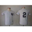 Youth mlb jerseys new york yankees #2 derek jeter white (black stripe)