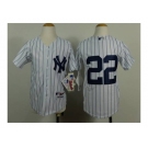 Youth mlb jerseys new york yankees #22 winn white[black stripe]