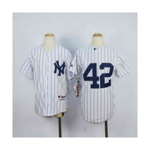 youth mlb new york yankees #42 rivera white[black strip]