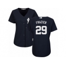 Women Majestic New York Yankees #29 Todd Frazier Replica Navy Blue Alternate MLB Jersey