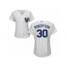 Women Majestic New York Yankees #30 David Robertson Replica White Home MLB Jersey