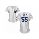 Women Majestic New York Yankees #55 Sonny Gray Replica White Home MLB Jersey