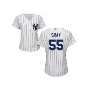 Women Majestic New York Yankees #55 Sonny Gray Replica White Home MLB Jersey