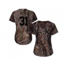 Women New York Yankees #31 Aaron Hicks Camo Realtree Collection Cool Base Stitched MLB Jersey