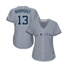 Women's Majestic New York Yankees #13 Alex Rodriguez Authentic Grey Road MLB Jersey