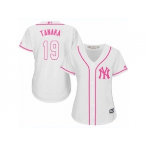 Women's Majestic New York Yankees #19 Masahiro Tanaka Authentic White Fashion Cool Base MLB Jersey