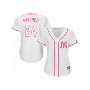 Women's Majestic New York Yankees #24 Gary Sanchez Authentic White Fashion Cool Base MLB Jersey