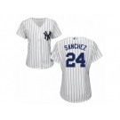 Women's Majestic New York Yankees #24 Gary Sanchez Authentic White Home MLB Jersey