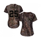 Women's Majestic New York Yankees #25 Gleyber Torres Authentic Camo Realtree Collection Flex Base MLB Jersey