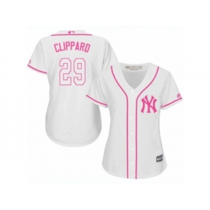 Women's Majestic New York Yankees #29 Tyler Clippard Replica White Fashion Cool Base MLB Jersey