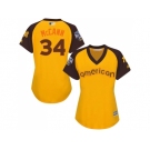 Women's Majestic New York Yankees #34 Brian McCann Authentic Yellow 2016 All-Star American League BP Cool BaseMLB Jersey