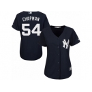 Women's Majestic New York Yankees #54 Aroldis Chapman Replica Navy Blue Alternate MLB Jersey