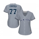 Women's Majestic New York Yankees #77 Clint Frazier Authentic Grey Road MLB Jersey