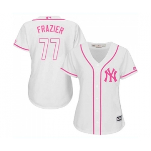 Women's Majestic New York Yankees #77 Clint Frazier Authentic White Fashion Cool Base MLB Jersey