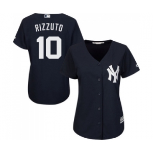 Women's New York Yankees #10 Phil Rizzuto Authentic Navy Blue Alternate Baseball Jersey