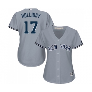 Women's New York Yankees #17 Matt Holliday Authentic Grey Road Baseball Jersey