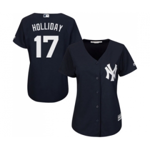Women's New York Yankees #17 Matt Holliday Authentic Navy Blue Alternate Baseball Jersey