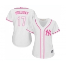 Women's New York Yankees #17 Matt Holliday Authentic White Fashion Cool Base Baseball Jersey