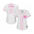 Women's New York Yankees #21 Paul O'Neill Authentic White Fashion Cool Base Baseball Jersey