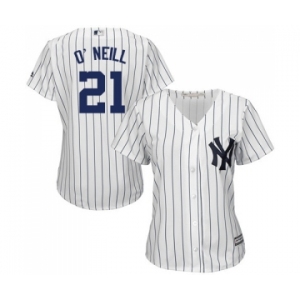 Women's New York Yankees #21 Paul O'Neill Authentic White Home Baseball Jersey