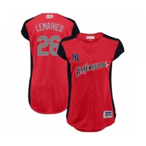 Women's New York Yankees #26 DJ LeMahieu Authentic Red American League 2019 Baseball All-Star Jersey