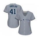 Women's New York Yankees #41 Miguel Andujar Authentic Grey Road Baseball Jersey