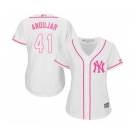 Women's New York Yankees #41 Miguel Andujar Authentic White Fashion Cool Base Baseball Jersey