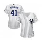 Women's New York Yankees #41 Miguel Andujar Authentic White Home Baseball Jersey