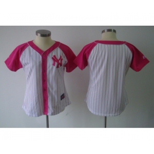 women mlb jerseys new york yankees blank white pink[2012]
