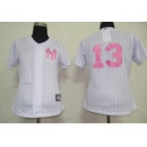 women mlb new york yankees #13 rodriguez white[pink strip]