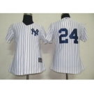 women mlb new york yankees #24 robinson cano white[black strip]