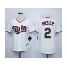 Women Minnesota Twins #2 Brian Dozier White Home Stitched MLB Jersey