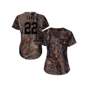 Women Minnesota Twins #22 Miguel Sano Camo Realtree Collection Cool Base Stitched MLB Jersey